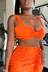 OLORI ORANGE SPLIT SKIRT | SET