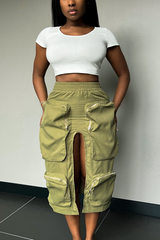 OLIVE VACATION CARGO | SKIRT